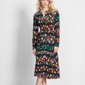 Boden Jessica Shirt Dress Flowers Birds and Hearts